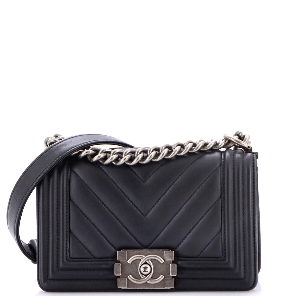 Chanel Small Boy Flap Bag Chevron Calfskin